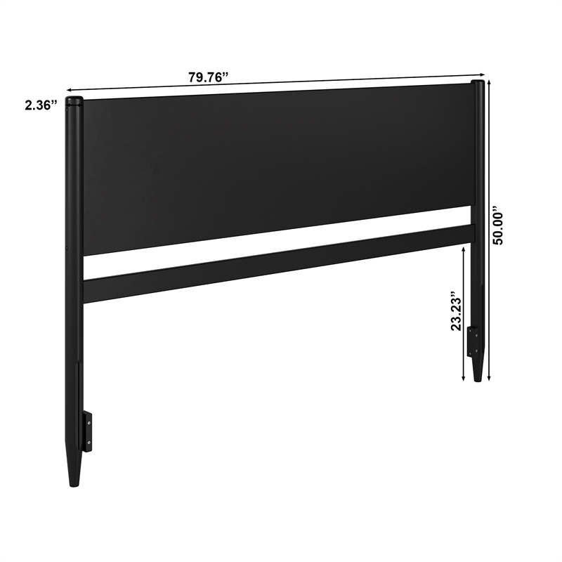 Pasadena King Solid Wood Panel Headboard in Black