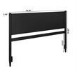 Pasadena King Solid Wood Panel Headboard in Black