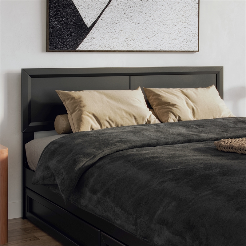 Sophia Queen Solid Wood Headboard in Black