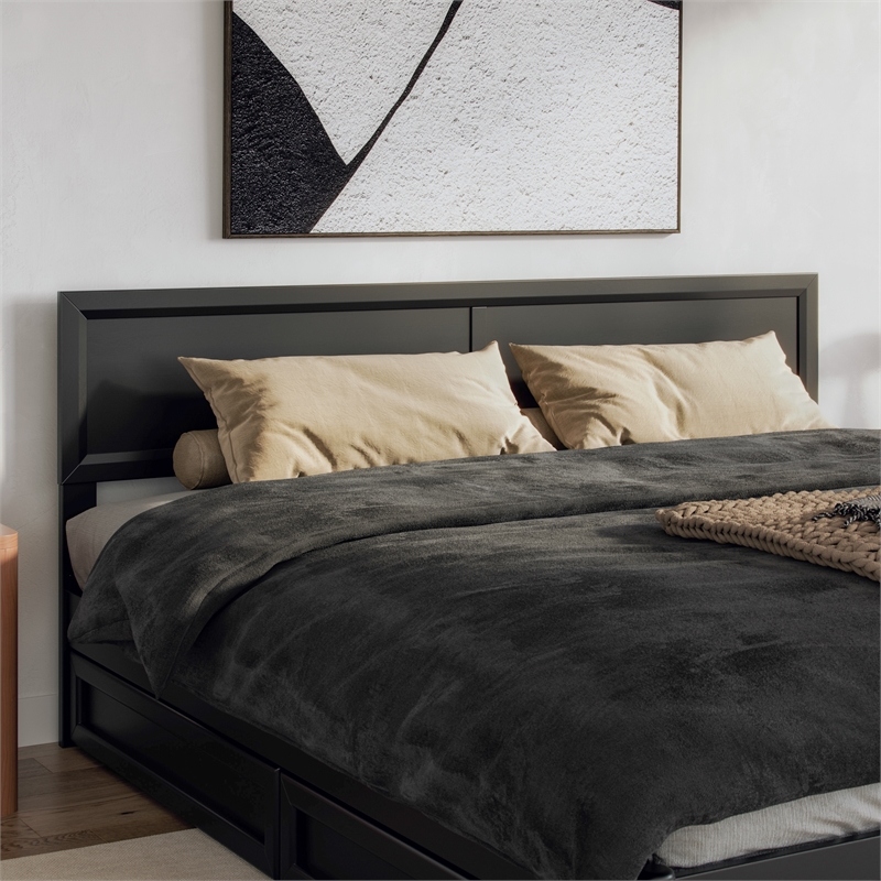 Sophia King Solid Wood Headboard in Black