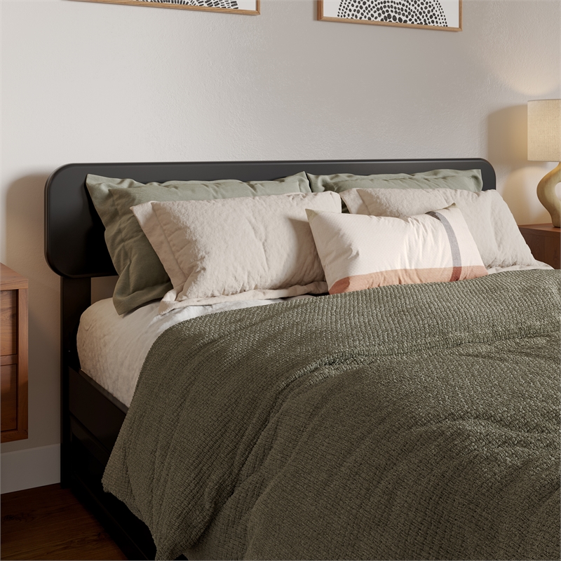 Florence Full Solid Wood Headboard in Black