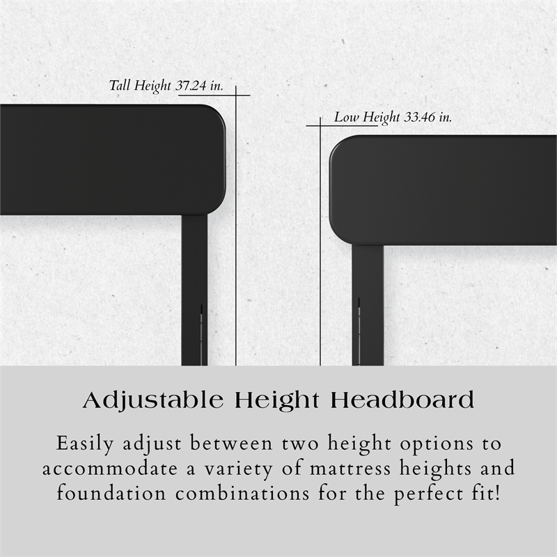 Florence Queen Solid Wood Headboard in Black