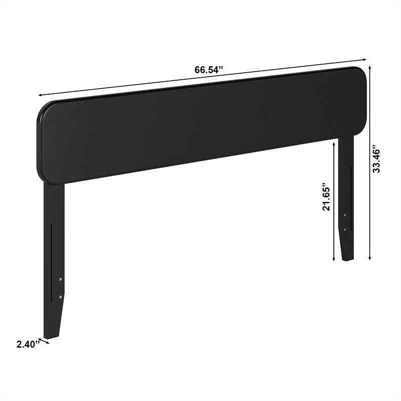 Florence Queen Solid Wood Headboard in Black