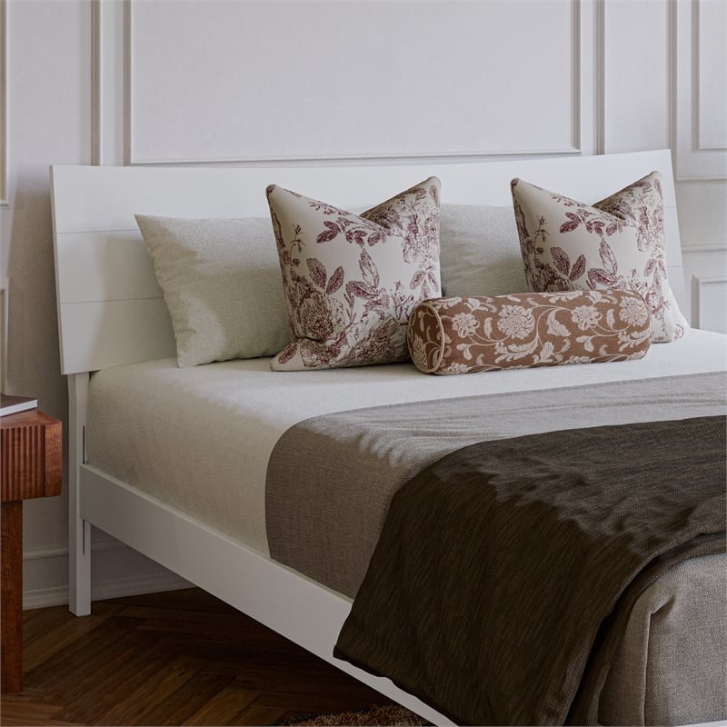 Phoenix Queen Solid Wood Headboard in White