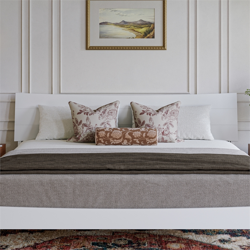 Phoenix King Solid Wood Headboard in White