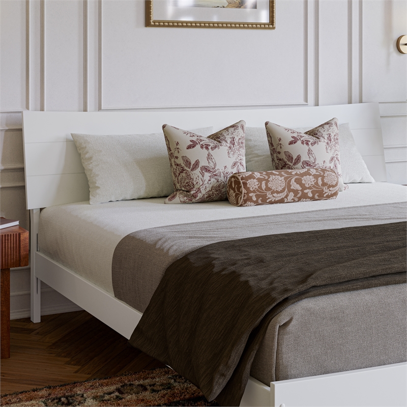Phoenix King Solid Wood Headboard in White