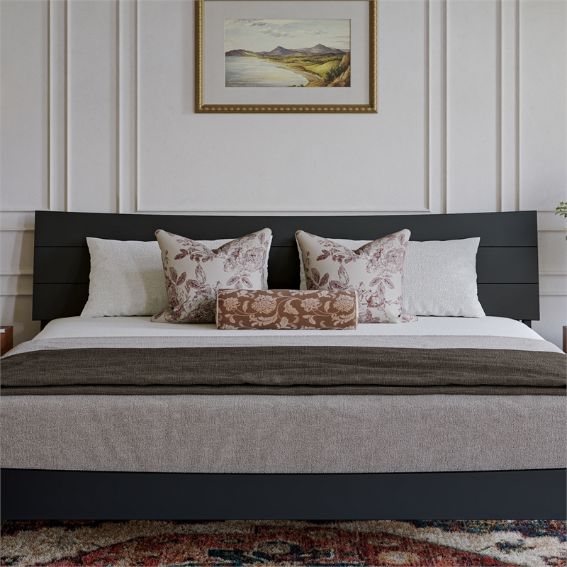 Phoenix King Solid Wood Headboard in Black
