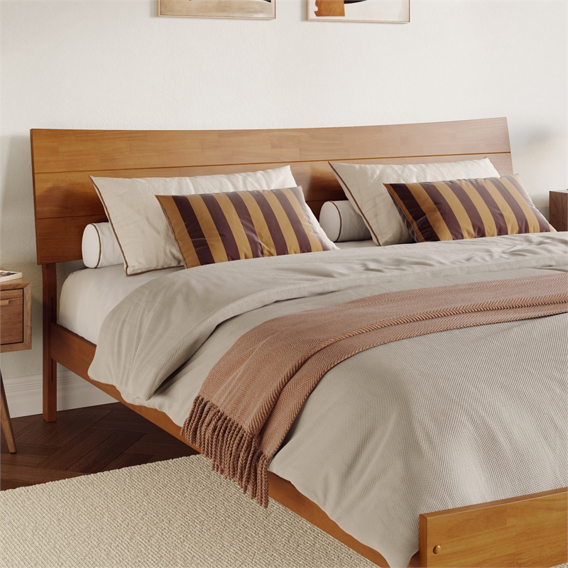 Phoenix King Solid Wood Headboard in Light Toffee