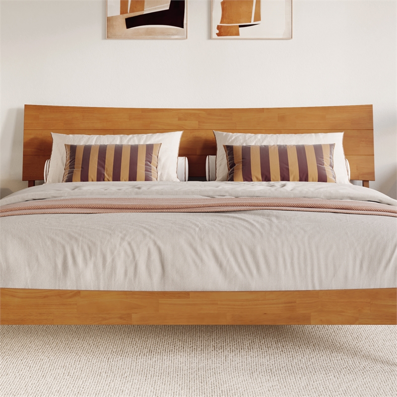 Phoenix King Solid Wood Headboard in Light Toffee