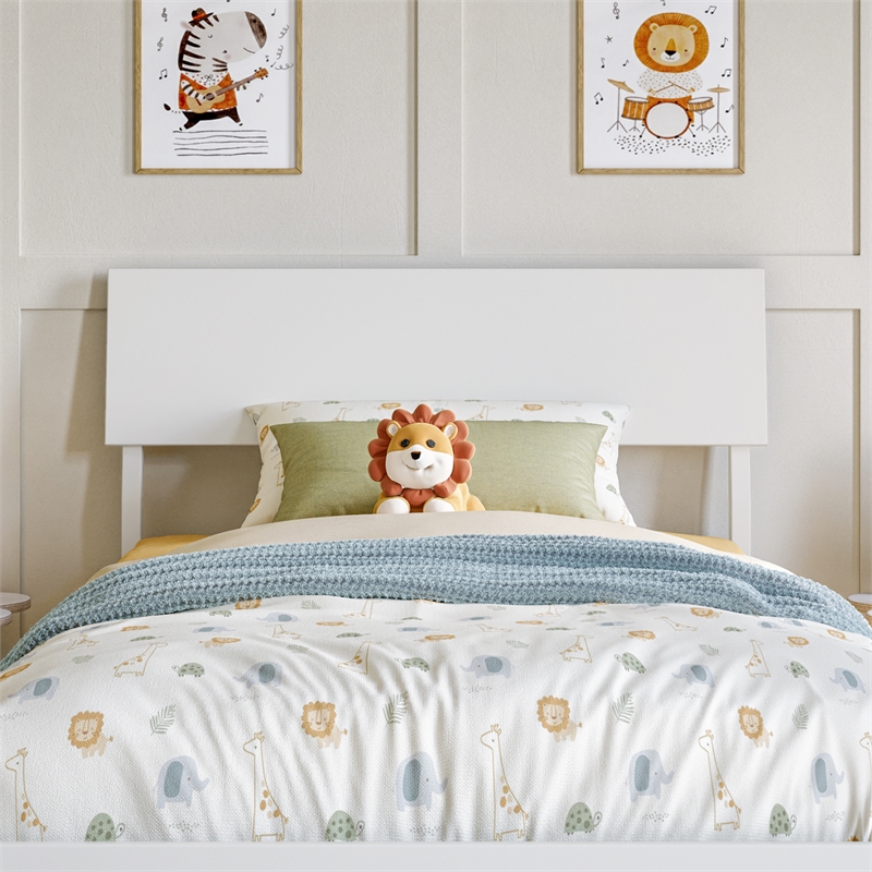 Bradford Twin Solid Wood Headboard in White
