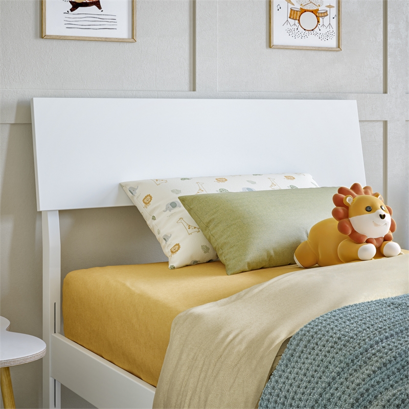 Bradford Twin Solid Wood Headboard in White