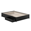 Barcelona Full Panel Platform Bed with 2 Storage Drawers in Black