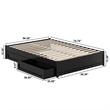Barcelona Full Panel Platform Bed with 2 Storage Drawers in Black