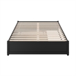 Barcelona Full Solid Wood Panel Platform Bed with Twin Trundle in Black