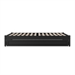 Barcelona Full Solid Wood Panel Platform Bed with Twin Trundle in Black