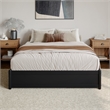Barcelona Queen Solid Wood Panel Platform Bed with Twin XL Trundle in Black