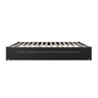Barcelona King Solid Wood Panel Platform Bed with Twin XL Trundle in Black