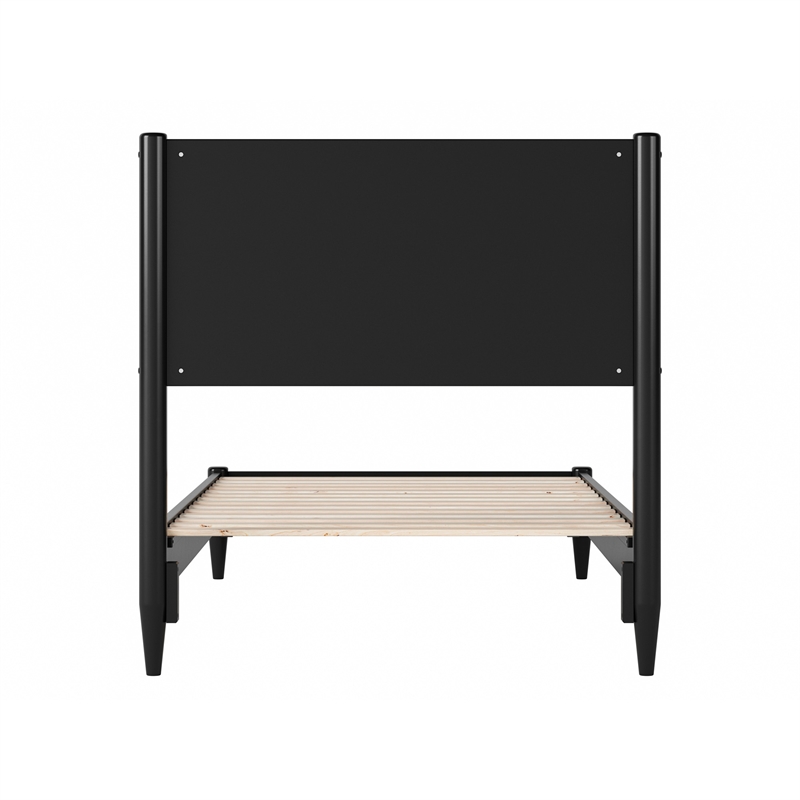 Pasadena Twin XL Solid Wood Low Profile Platform Bed in Black