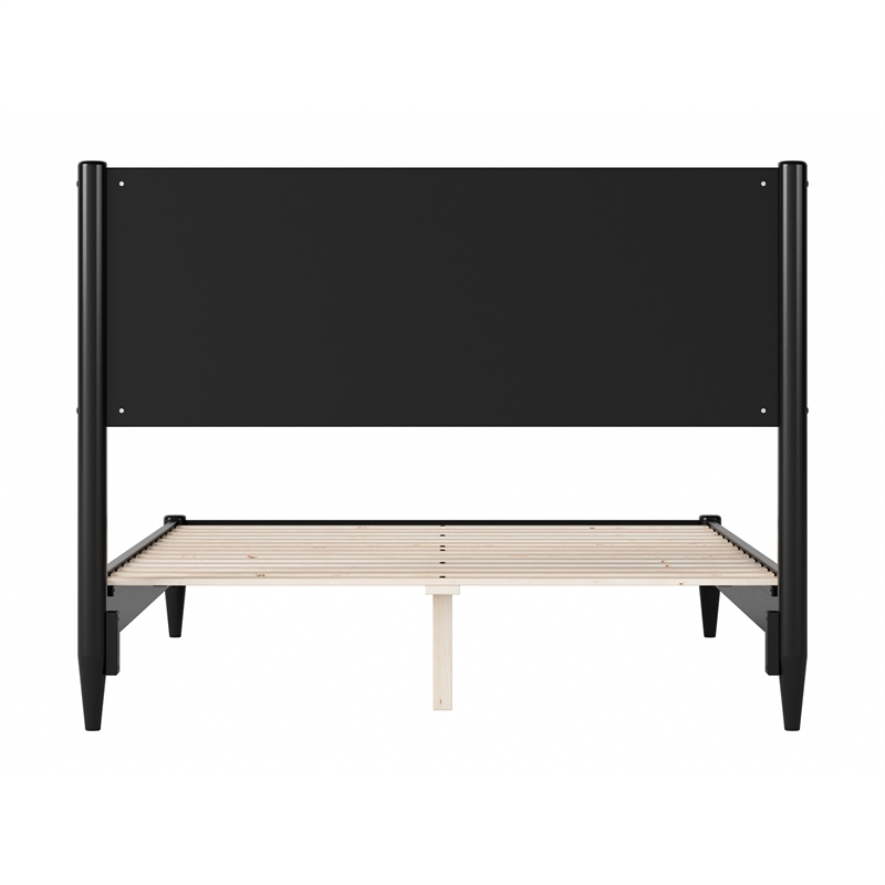 Pasadena Full Solid Wood Low Profile Platform Bed in Black