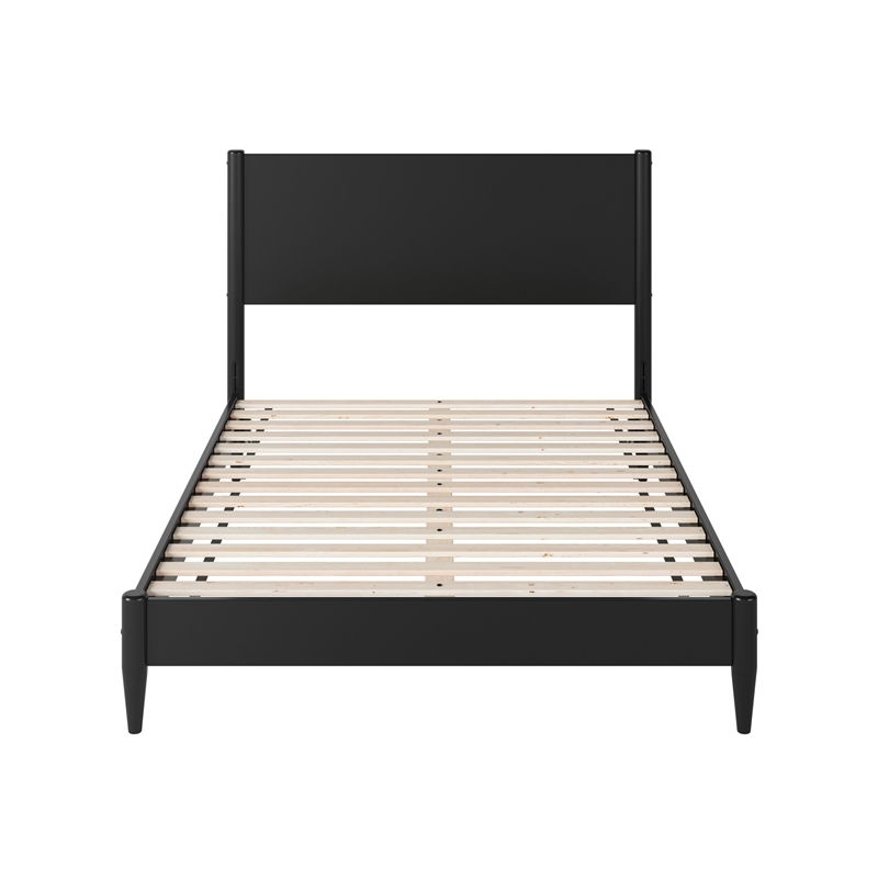 Pasadena Full Solid Wood Low Profile Platform Bed in Black