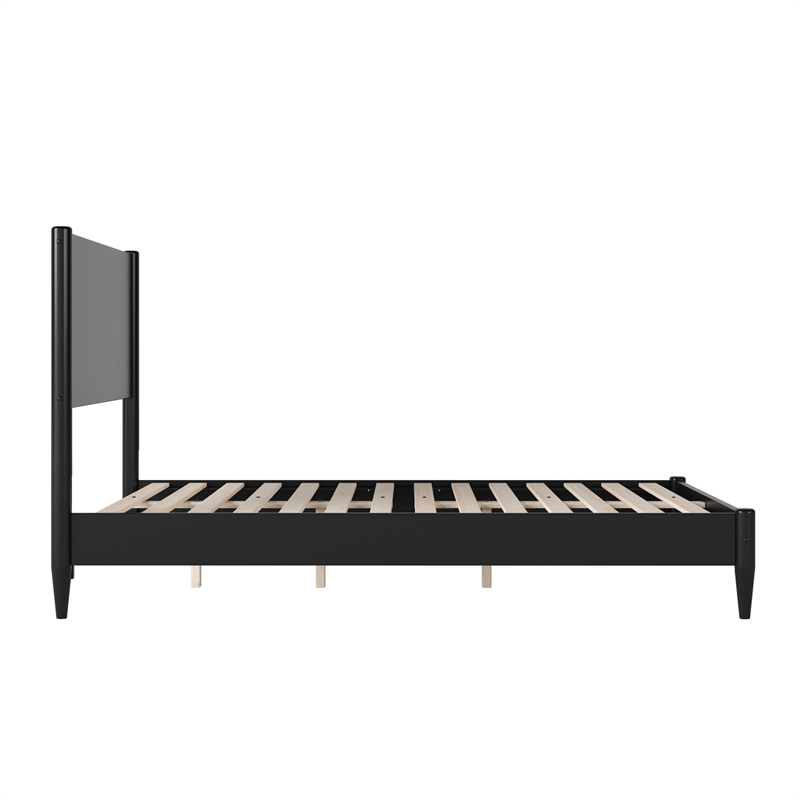 Pasadena Full Solid Wood Low Profile Platform Bed in Black