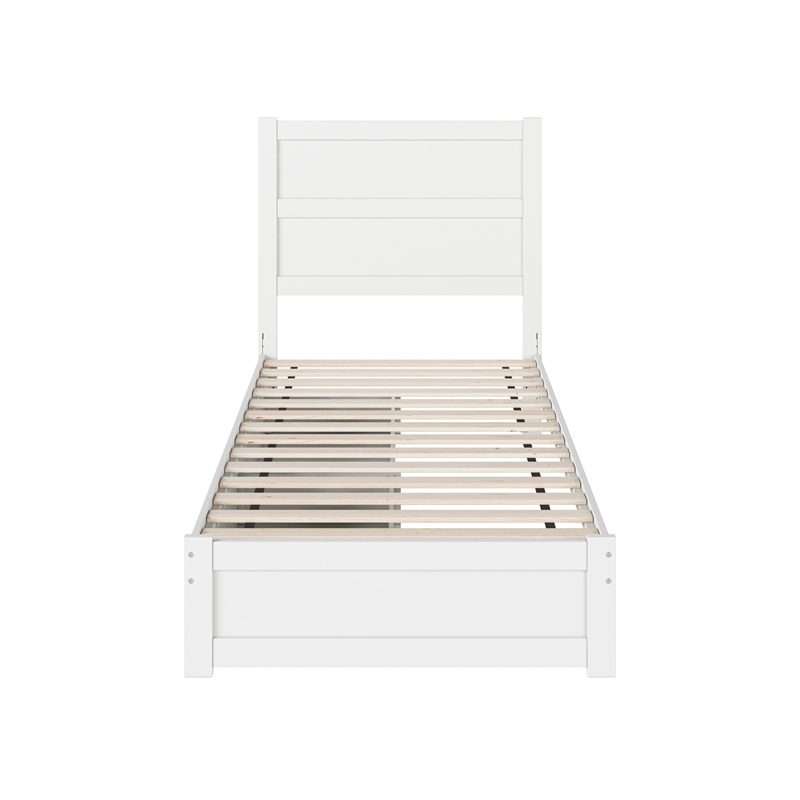 Aveline Twin XL Platform Bed with Matching Footboard & Drawers in White