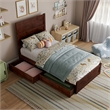 Aveline Twin Platform Bed with Matching Footboard & Drawers in Walnut
