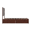 Aveline Twin Platform Bed with Matching Footboard & Drawers in Walnut