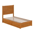 Aveline Twin Platform Bed with Matching Footboard & Drawers in Light Toffee