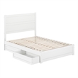 Aveline Full Platform Bed with Matching Footboard & Drawers in White