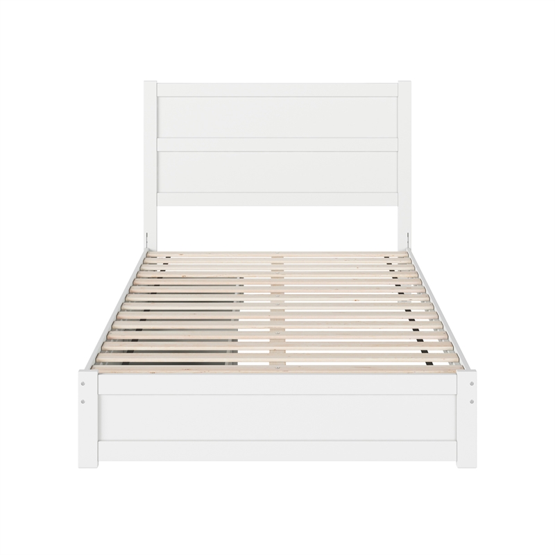 Aveline Full Platform Bed with Matching Footboard & Drawers in White