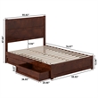 Aveline Full Platform Bed with Matching Footboard & Drawers in Walnut