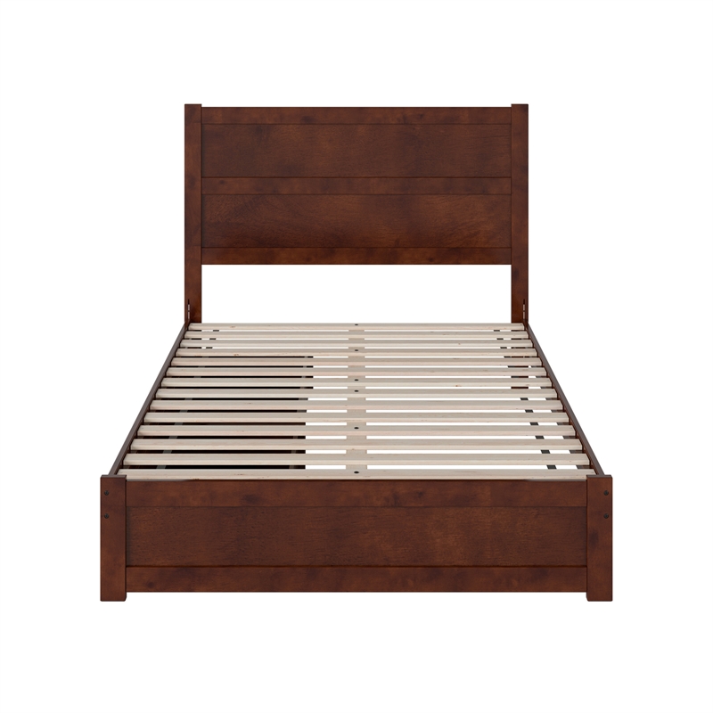 Aveline Full Platform Bed with Matching Footboard & Drawers in Walnut