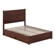 Aveline Full Platform Bed with Matching Footboard & Drawers in Walnut