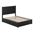 Aveline Full Platform Bed with Matching Footboard & Drawers in Black