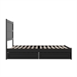 Aveline Full Platform Bed with Matching Footboard & Drawers in Black