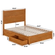 Aveline Full Platform Bed with Matching Footboard & Drawers in Light Toffee