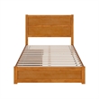 Aveline Full Platform Bed with Matching Footboard & Drawers in Light Toffee