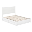 Aveline Queen Platform Bed with Matching Footboard & Drawers in White