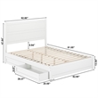 Aveline Queen Platform Bed with Matching Footboard & Drawers in White