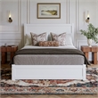 Aveline Queen Platform Bed with Matching Footboard & Drawers in White