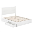 Aveline Queen Platform Bed with Matching Footboard & Drawers in White