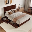 Aveline Queen Platform Bed with Matching Footboard & Drawers in Walnut
