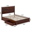 Aveline Queen Platform Bed with Matching Footboard & Drawers in Walnut