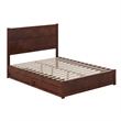 Aveline Queen Platform Bed with Matching Footboard & Drawers in Walnut