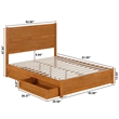 Aveline Queen Platform Bed with Matching Footboard & Drawers in Light Toffee