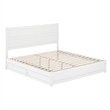 Aveline King Platform Bed with Matching Footboard & Drawers in White