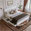 Aveline King Platform Bed with Matching Footboard & Drawers in White