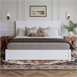Aveline King Platform Bed with Matching Footboard & Drawers in White