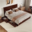Aveline King Platform Bed with Matching Footboard & Drawers in Walnut
